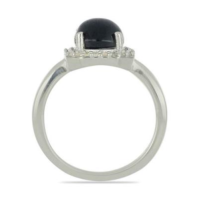 BUY NATURAL STAR SAPPHIRE GEMSTONE HALO RING IN 925 SILVER